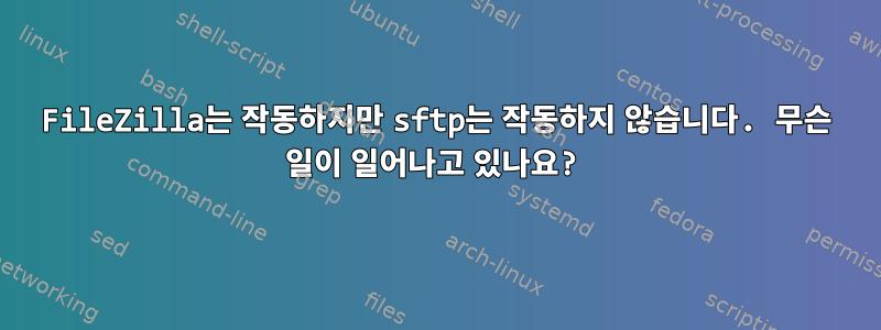 FileZilla는 작동하지만 sftp는 작동하지 않습니다. 무슨 일이 일어나고 있나요?