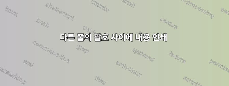 다른 줄의 괄호 사이에 내용 인쇄