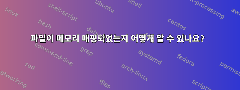 파일이 메모리 매핑되었는지 어떻게 알 수 있나요?