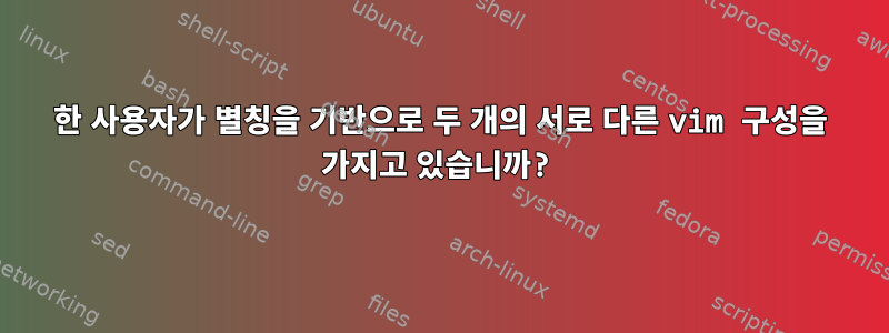 한 사용자가 별칭을 기반으로 두 개의 서로 다른 vim 구성을 가지고 있습니까?