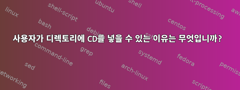 사용자가 디렉토리에 CD를 넣을 수 있는 이유는 무엇입니까?