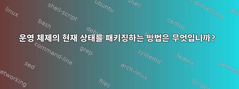 운영 체제의 현재 상태를 패키징하는 방법은 무엇입니까?