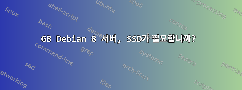 64GB Debian 8 서버, SSD가 필요합니까?