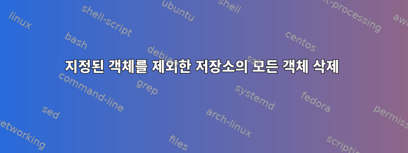 지정된 객체를 제외한 저장소의 모든 객체 삭제