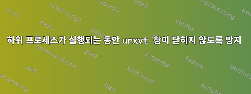 하위 프로세스가 실행되는 동안 urxvt 창이 닫히지 않도록 방지