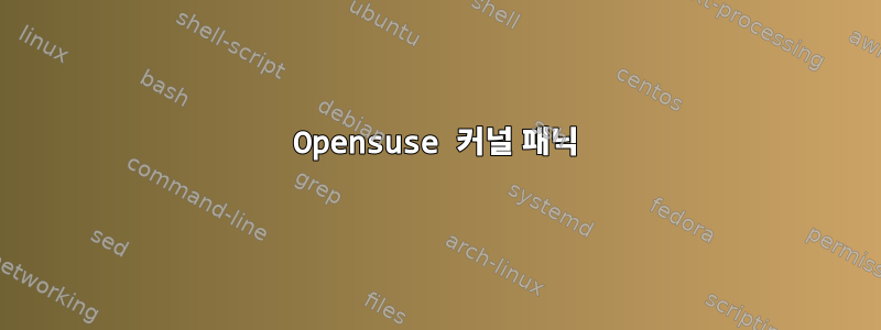 Opensuse 커널 패닉