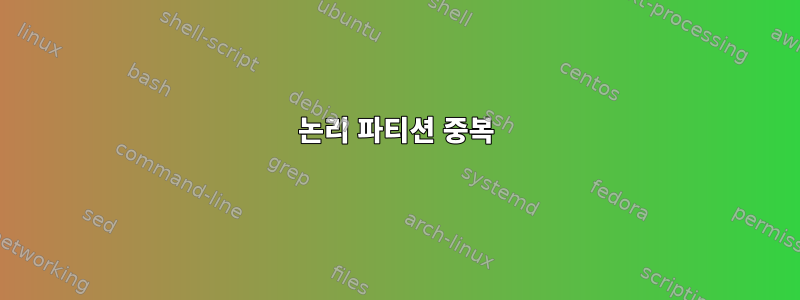 논리 파티션 중복