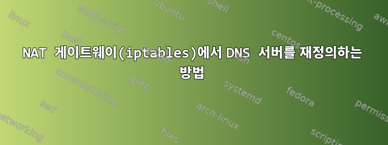 NAT 게이트웨이(iptables)에서 DNS 서버를 재정의하는 방법