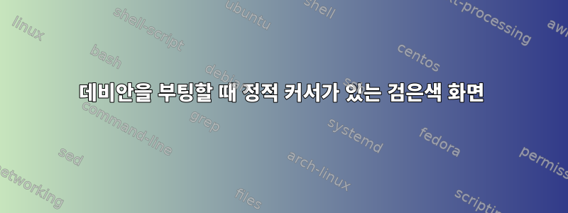 데비안을 부팅할 때 정적 커서가 있는 검은색 화면