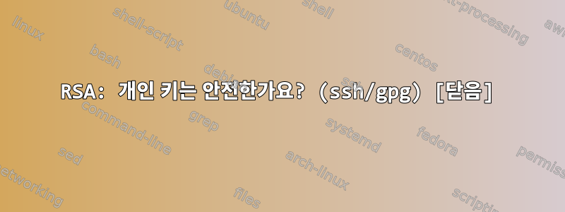 RSA: 개인 키는 안전한가요? (ssh/gpg) [닫음]