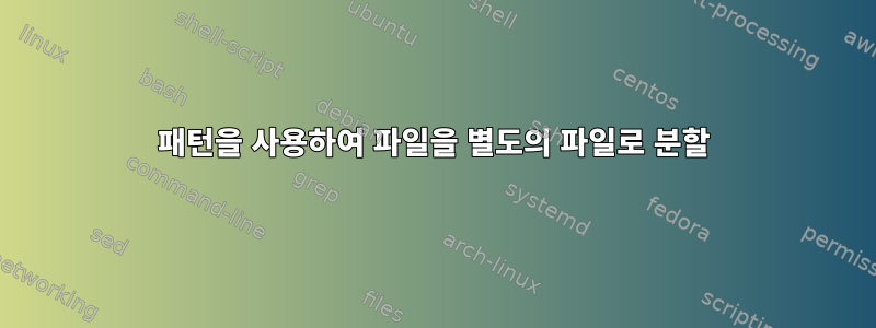 패턴을 사용하여 파일을 별도의 파일로 분할