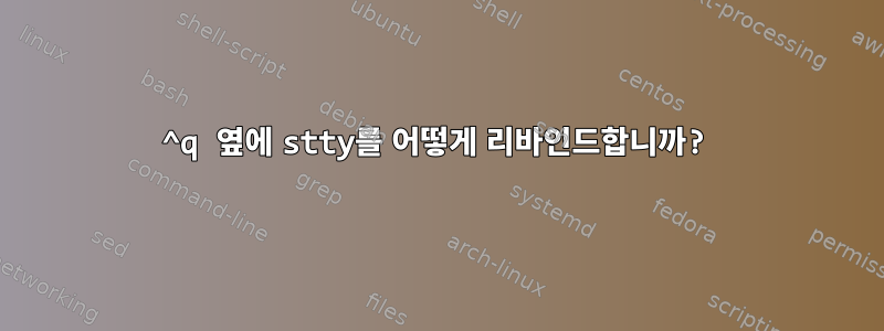 ^q 옆에 stty를 어떻게 리바인드합니까?