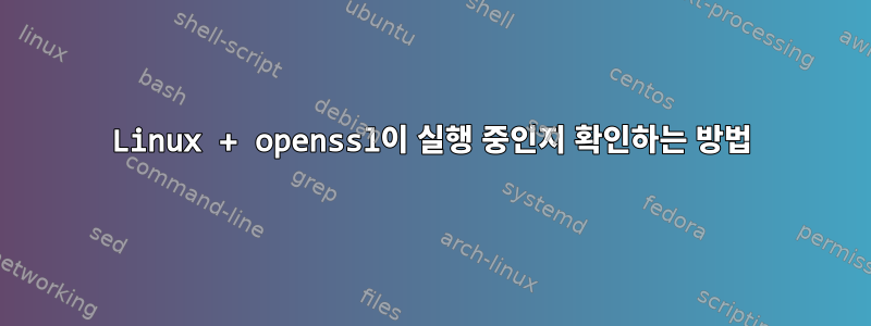 Linux + openssl이 실행 중인지 확인하는 방법