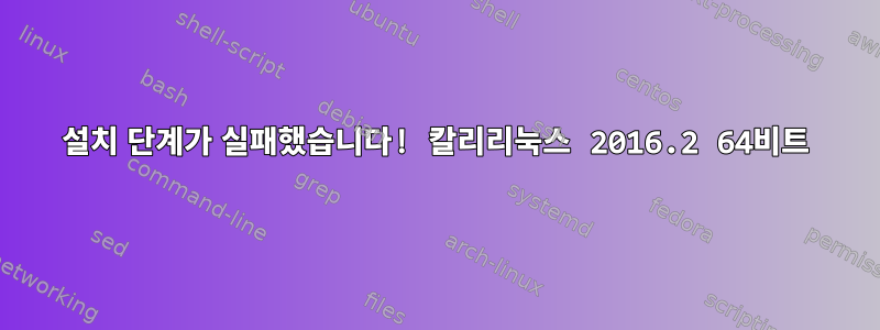 설치 단계가 실패했습니다! 칼리리눅스 2016.2 64비트