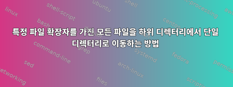 특정 파일 확장자를 가진 모든 파일을 하위 디렉터리에서 단일 디렉터리로 이동하는 방법