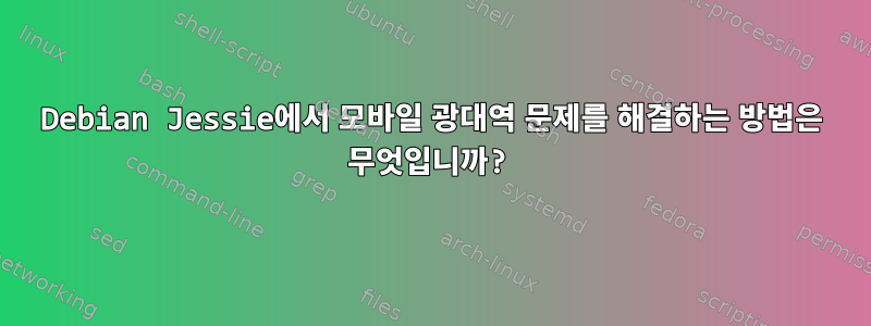 Debian Jessie에서 모바일 광대역 문제를 해결하는 방법은 무엇입니까?