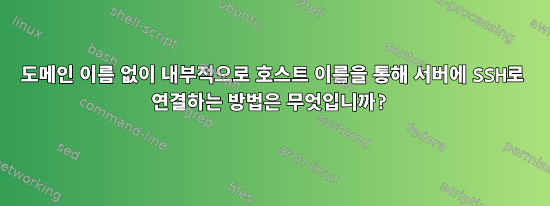 도메인 이름 없이 내부적으로 호스트 이름을 통해 서버에 SSH로 연결하는 방법은 무엇입니까?