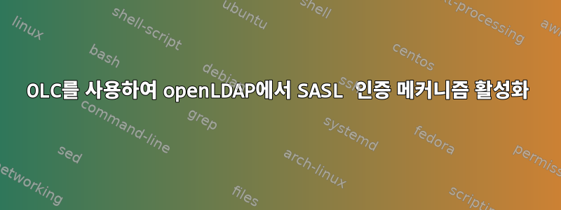 OLC를 사용하여 openLDAP에서 SASL 인증 메커니즘 활성화