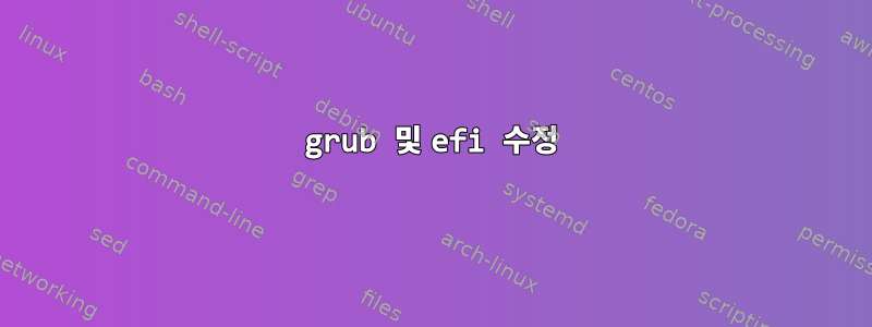 grub 및 efi 수정