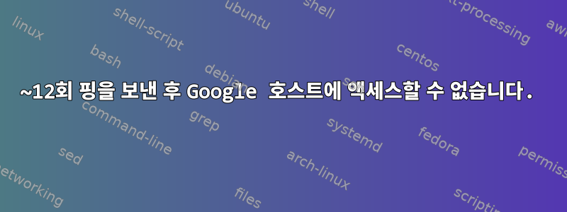 10~12회 핑을 보낸 후 Google 호스트에 액세스할 수 없습니다.