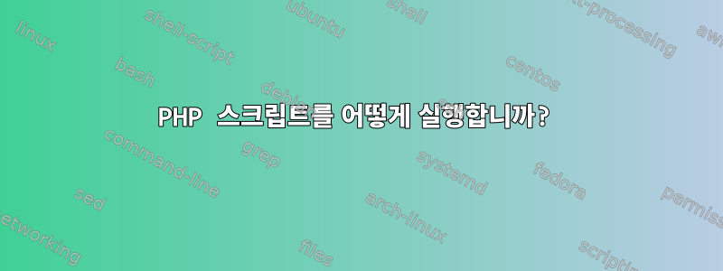 PHP 스크립트를 어떻게 실행합니까?