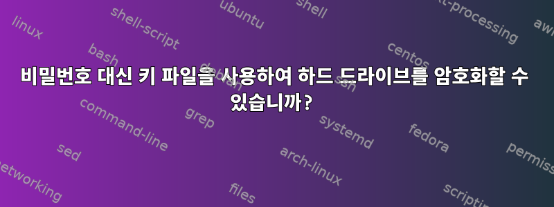 비밀번호 대신 키 파일을 사용하여 하드 드라이브를 암호화할 수 있습니까?