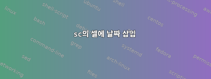 sc의 셀에 날짜 삽입