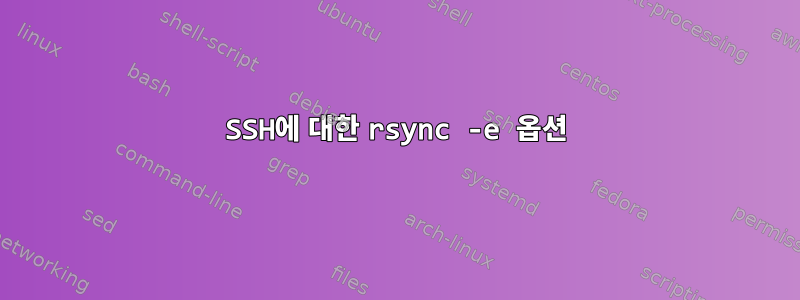 SSH에 대한 rsync -e 옵션