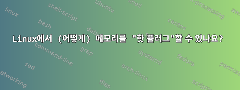 Linux에서 (어떻게) 메모리를 "핫 플러그"할 수 있나요?