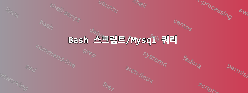 Bash 스크립트/Mysql 쿼리