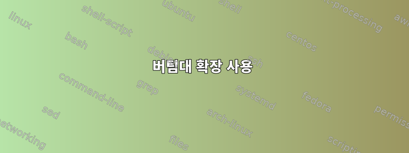 버팀대 확장 사용