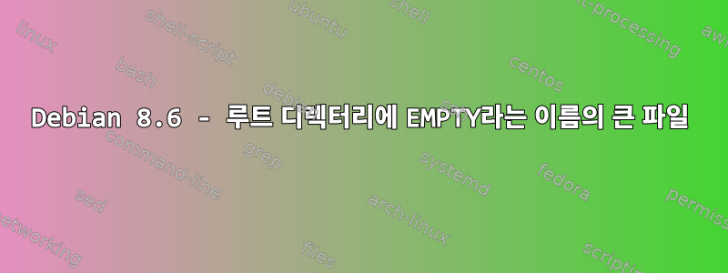 Debian 8.6 - 루트 디렉터리에 EMPTY라는 이름의 큰 파일