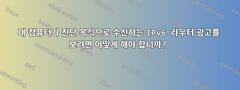 내 컴퓨터가 진단 목적으로 수신하는 IPv6 라우터 광고를 보려면 어떻게 해야 합니까?