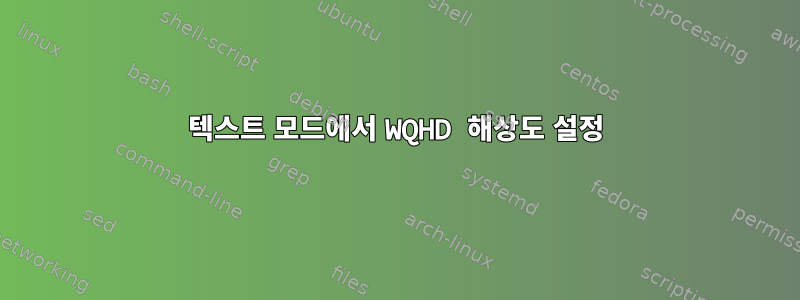 텍스트 모드에서 WQHD 해상도 설정