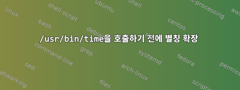 /usr/bin/time을 호출하기 전에 별칭 확장