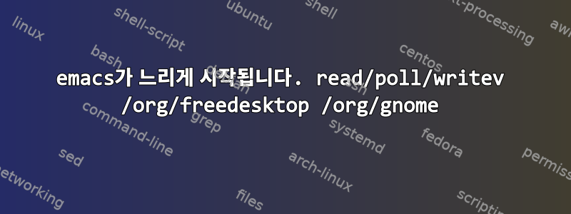 emacs가 느리게 시작됩니다. read/poll/writev /org/freedesktop /org/gnome