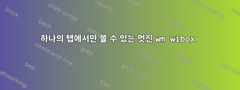 하나의 탭에서만 볼 수 있는 멋진 wm wibox