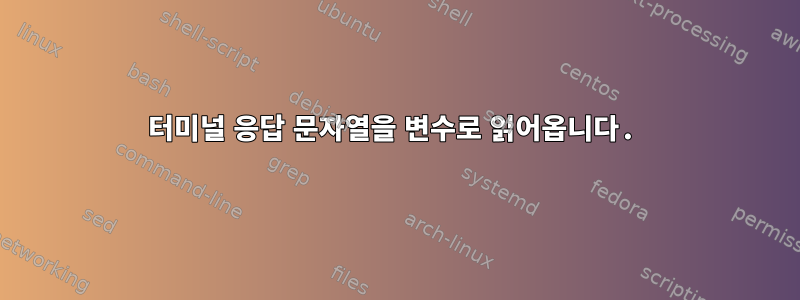 터미널 응답 문자열을 변수로 읽어옵니다.