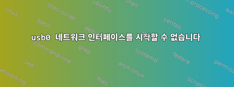 usb0 네트워크 인터페이스를 시작할 수 없습니다