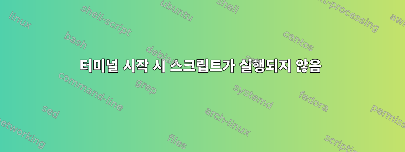 터미널 시작 시 스크립트가 실행되지 않음