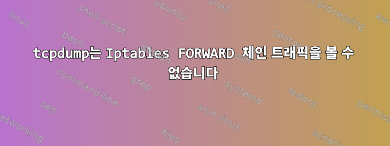 tcpdump는 Iptables FORWARD 체인 트래픽을 볼 수 없습니다