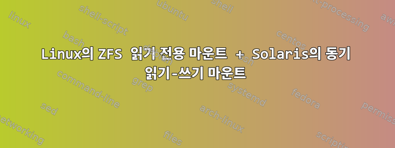 Linux의 ZFS 읽기 전용 마운트 + Solaris의 동기 읽기-쓰기 마운트