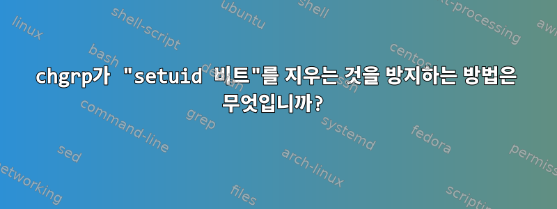 chgrp가 "setuid 비트"를 지우는 것을 방지하는 방법은 무엇입니까?