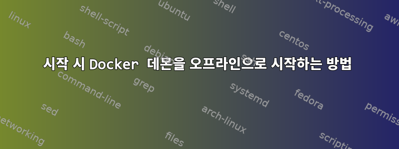 시작 시 Docker 데몬을 오프라인으로 시작하는 방법