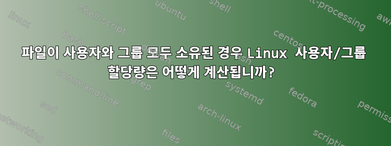 파일이 사용자와 그룹 모두 소유된 경우 Linux 사용자/그룹 할당량은 어떻게 계산됩니까?