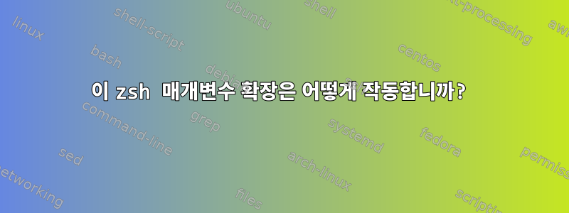 이 zsh 매개변수 확장은 어떻게 작동합니까?