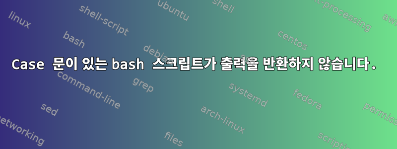 Case 문이 있는 bash 스크립트가 출력을 반환하지 않습니다.