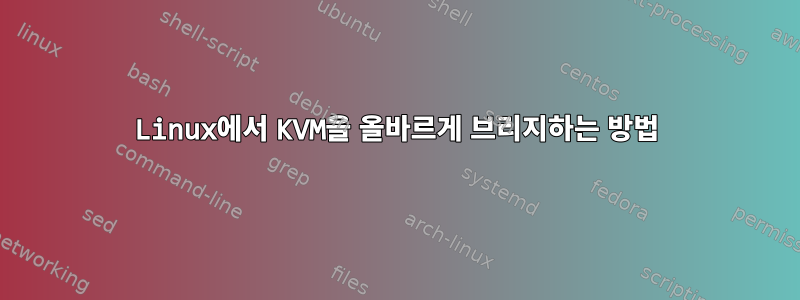 Linux에서 KVM을 올바르게 브리지하는 방법