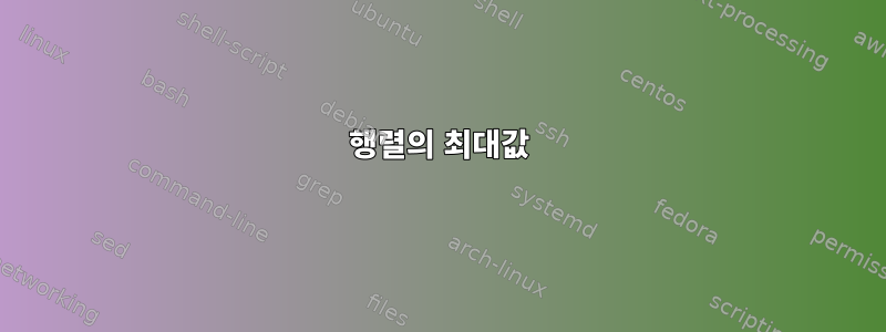 행렬의 최대값