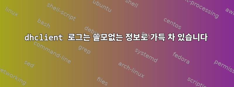 dhclient 로그는 쓸모없는 정보로 가득 차 있습니다